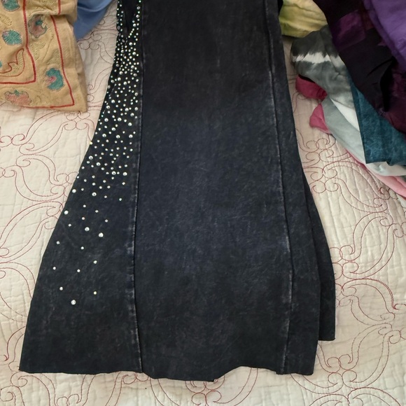 T Party Fashion Black Flare Pants with Rhinestone Detail - Picture 4 of 4